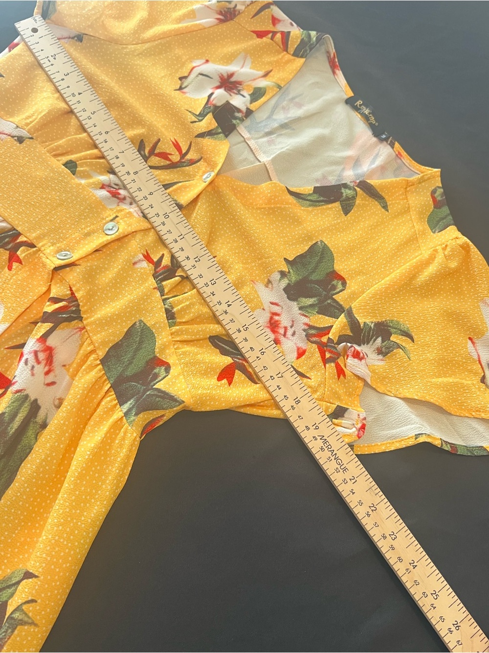 Sunny Yellow Floral Button Front Midi/Maxi Dress 🌼 Boho Cottagecore Summer - Picture 5 of 9